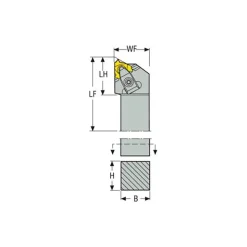 Indexable Threading Toolholder: External, Right Hand, 1-1/4 x 1-1/4" Shank