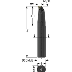 Indexable Threading Toolholder: Internal, Right Hand, 1.843 x 2" Shank
