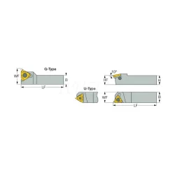 Indexable Threading Toolholder: External, Left Hand, 1 x 1" Shank
