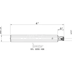 Indexable Threading Toolholder: Internal, Left Hand, 1/2 x 1/2