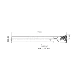 Indexable Threading Toolholder: Internal, Right Hand, 20 x 20 mm Shank