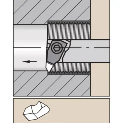 Indexable Threading Toolholder: Internal, Right Hand, Uses 1 Inserts, 1/2" Shank