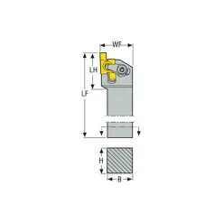 Indexable Threading Toolholder: External, Right Hand, 1 x 1