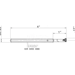 Indexable Threading Toolholder: Internal, Right Hand, 1/4 x 1/4