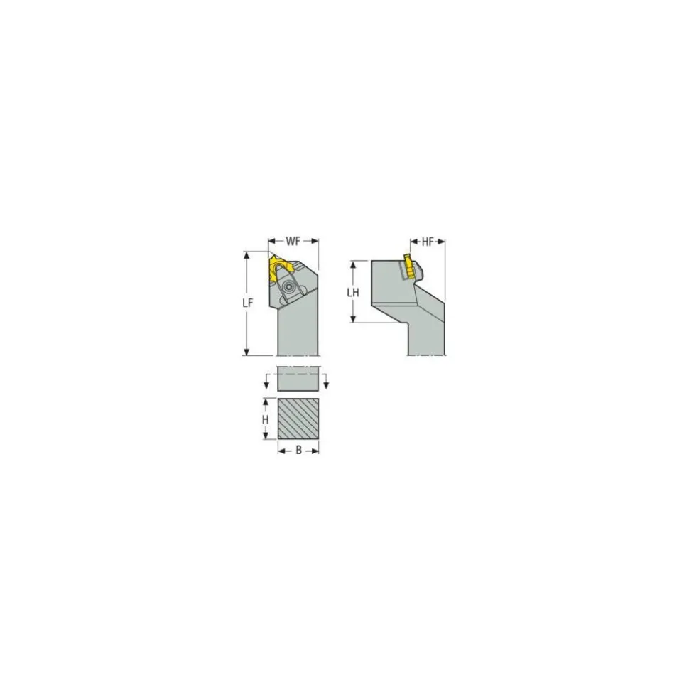 Indexable Threading Toolholder: External, Left Hand, Uses 1 Inserts, 1 x 1" Shank