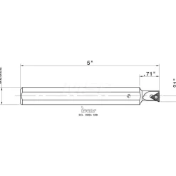 Indexable Threading Toolholder: Internal, Left Hand, 5/8 x 5/8