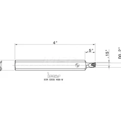 Indexable Threading Toolholder: Internal, Right Hand, 1/2 x 1/2" Shank