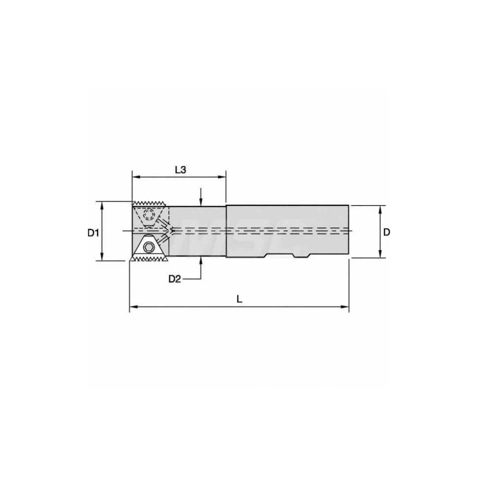 Indexable Thread Mill: 1.654" Cut Dia, 1.77" Max Hole Depth, Internal & External