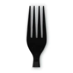 Individually Wrapped Forks, Plastic, Black, 1000/Carton