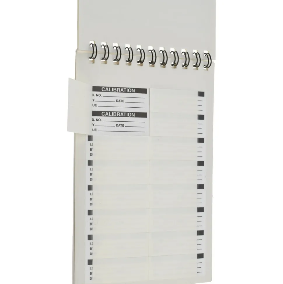 Inspection & Quality Label: "Calibration I.D. No.__ By__Date__Due__", Rectangle, 1.75" Wide