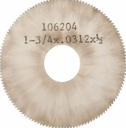 Jeweler's Saw: 1-3/4" Dia, 0.031" Thick, 1/2" Arbor Hole, 130 Teeth, Solid Carbide