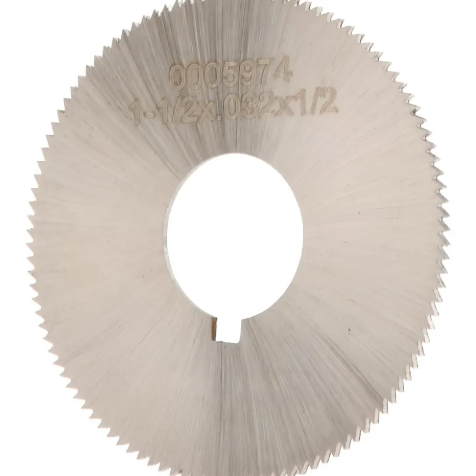 Jeweler's Saw: 1-1/2" Dia, 0.032" Thick, 1/2" Arbor Hole, 110 Teeth, High Speed Steel