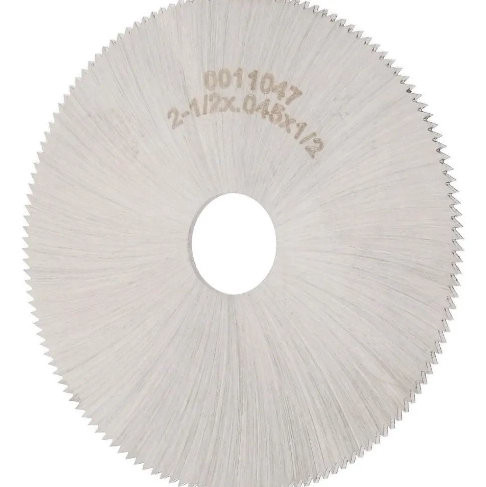 Jeweler's Saw: 2-1/2" Dia, 0.045" Thick, 1/2" Arbor Hole, 140 Teeth, High Speed Steel