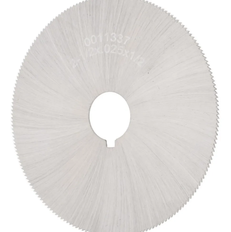 Jeweler's Saw: 2-1/2" Dia, 0.025" Thick, 1/2" Arbor Hole, 190 Teeth, High Speed Steel