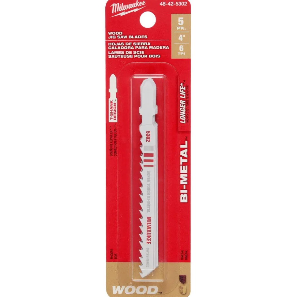 Jigsaw Blades: Blade Material: Bi-Metal; Blade Length (Inch): 4; Blade Length (mm): 4.00; Blade Width (Decimal Inch): 0.2800