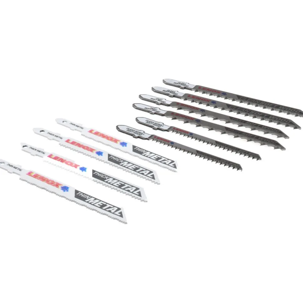 Jig Saw Blade Sets; Blade Material: Bi-Metal; Maximum Blade Length (Inch): 4 in; Minimum Blade Thickness (Decimal Inch): 0.04 in; Maximum Blade Thickness (Decimal Inch): 0.06 in; Shank Type: T-Shank; Minimum Teeth Per Inch: 6; Maximum Teeth Per Inch: 24; Minimum Blade Width (Decimal Inch): 0.375 in