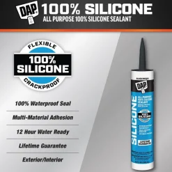 Joint Sealant: 10.1 oz Tube, Black, RTV Silicone