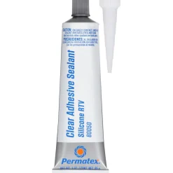 Joint Sealant: 3 oz Tube, Clear, RTV Silicone