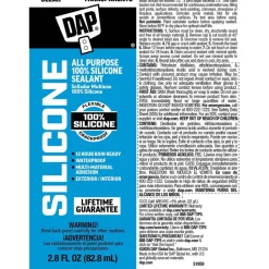 Joint Sealant: 2.8 oz Tube, Clear, RTV Silicone
