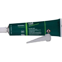 Joint Sealant: 3 oz Tube, Red, RTV Silicone