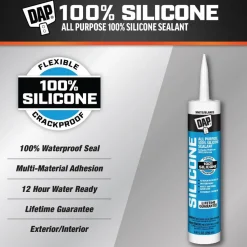 Joint Sealant: 10.1 oz Tube, White, RTV Silicone