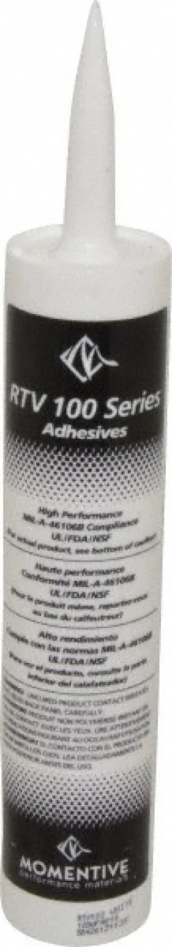 Joint Sealant: 10.1 oz Tube, White, RTV Silicone