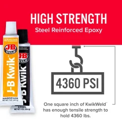KwikWeld Steel Enforced Epoxy, Twin Tube, Dark Gray, 2 oz
