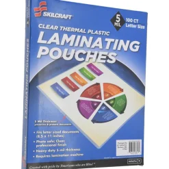 Laminating Pouches: For Document Type: Laminating Pouch; Overall Width: 8.5 in; Overall Thickness: 5 mil