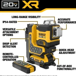 Laser Levels: Level Type: 3-Point, Self-Leveling Cross Line Laser; Laser Class: Class II; Laser Projection Orientation: Vertical, Horizontal; Plumb Type: Down