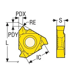 Laydown Threading Insert: 16ER16UN CP500, Carbide