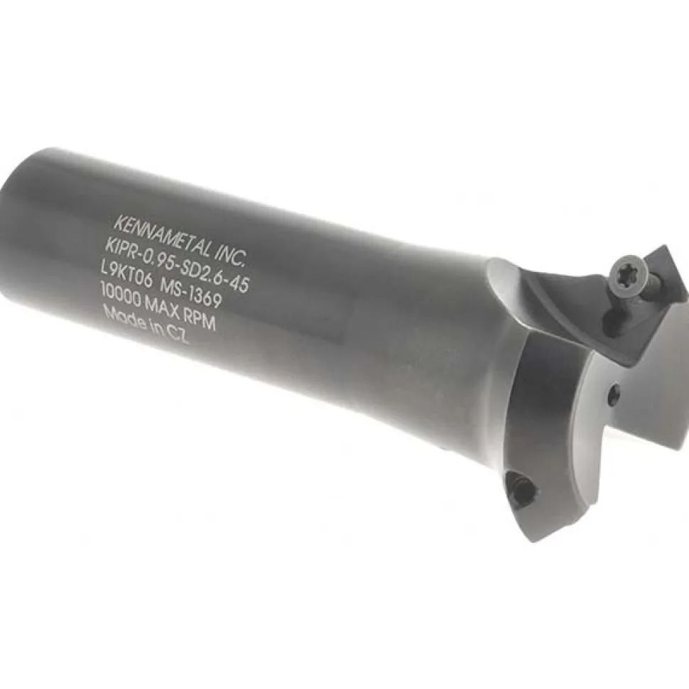 45° Lead Angle, 0.95" to 1.387" Cut Dia, Indexable & Chamfer End Mill