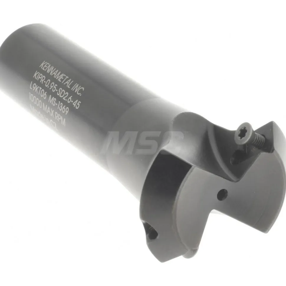 45° Lead Angle, 0.95" to 1.387" Cut Dia, Indexable & Chamfer End Mill