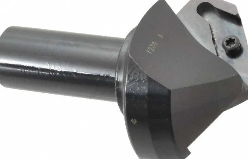 60° Lead Angle, 2.204" to 2.834" Cut Dia, Indexable & Chamfer End Mill