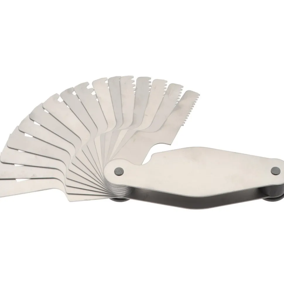 16 Leaf, 1 to 12 TPI Range, Stainless Steel Screw Pitch Gage