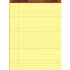 Legal Pad Writing Pad: 50 Sheets, 8-1/2 x 11-3/4" Sheet, Legal Ruled, Yellow Paper