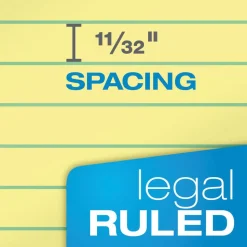 Legal Pad Writing Pad: 50 Sheets, 8-1/2 x 11-3/4" Sheet, Legal Ruled, Yellow Paper