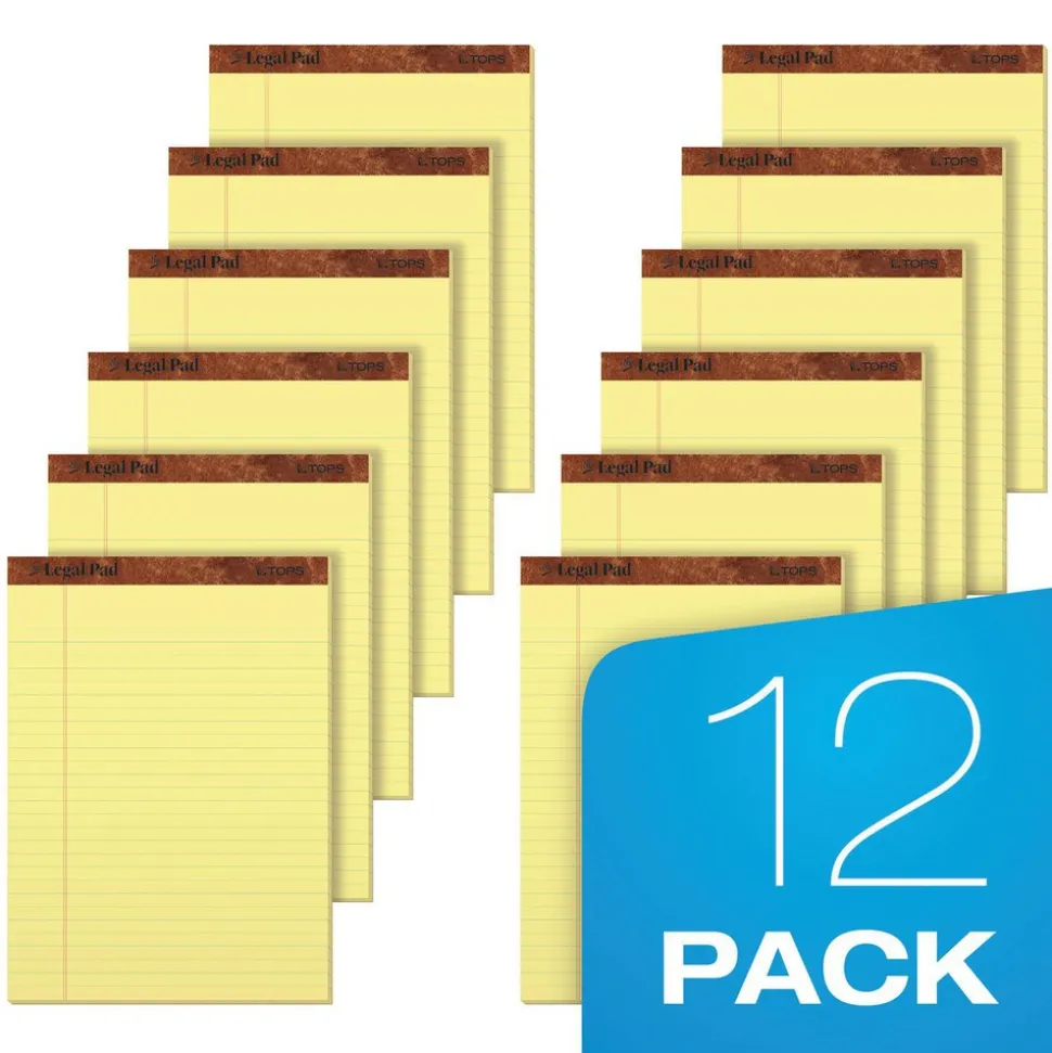 Legal Pad Writing Pad: 50 Sheets, 8-1/2 x 11-3/4" Sheet, Legal Ruled, Yellow Paper