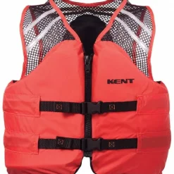 Life Jackets & Vests: Type: Mesh Classic Vest; Size: Large; Material: Mesh; Minimum Buoyancy (lbs): 15.5