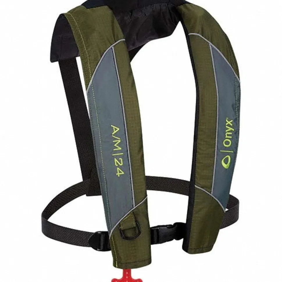 Life Jackets & Vests: Type: Onyx A/M-24 Automatic / Manual Inflatable Life Jacket; Size: Universal; Material: Neoprene Fabric; Minimum Buoyancy (lbs): 22.5