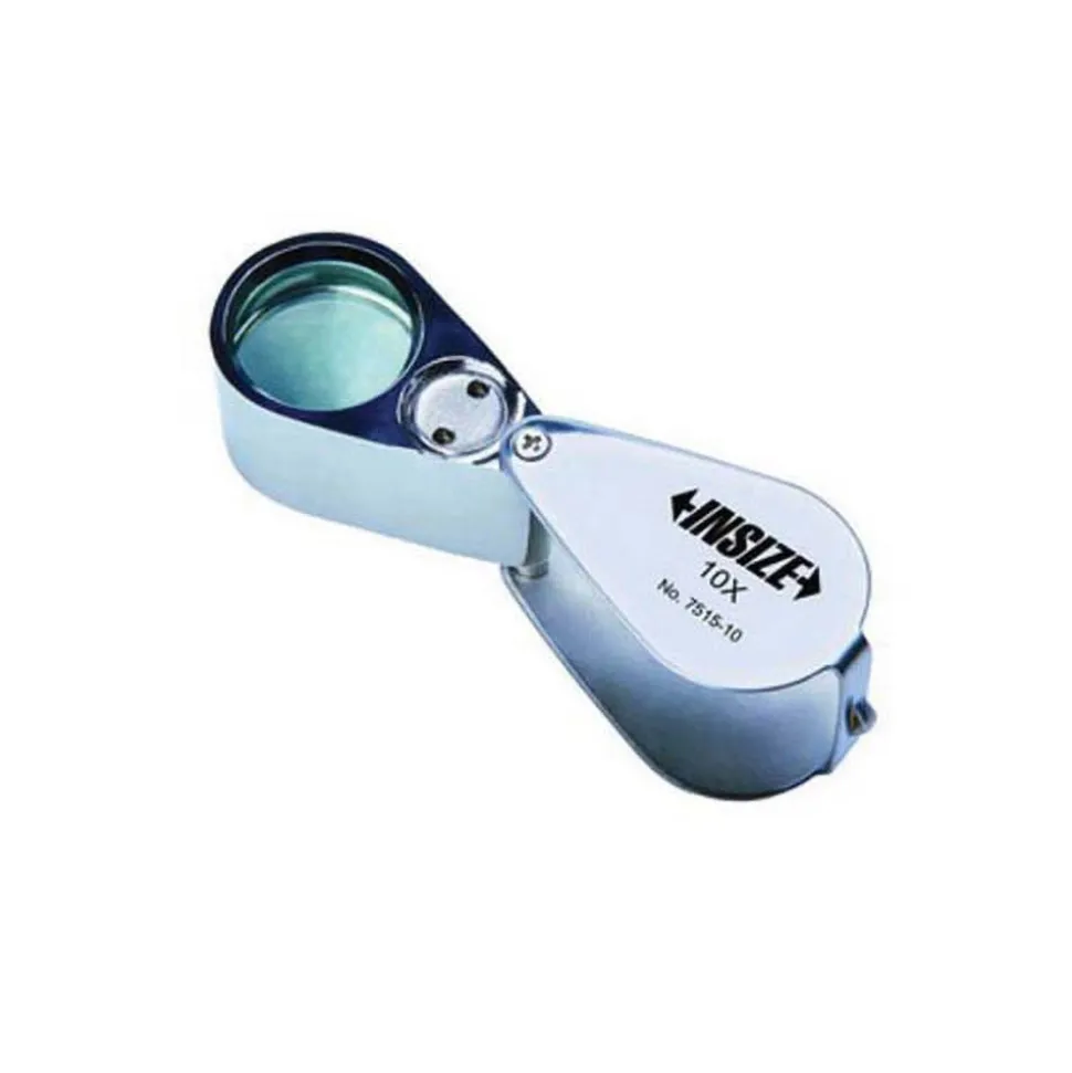 Lighted Magnifier: 10x, Round, Glass