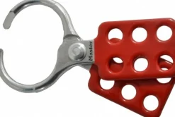 Lockout Hasp: Scissor-Action Hasp, Single Jaw, 6 Padlocks