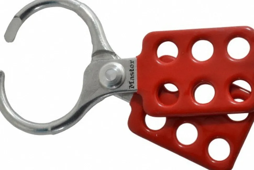 Lockout Hasp: Scissor-Action Hasp, Single Jaw, 6 Padlocks