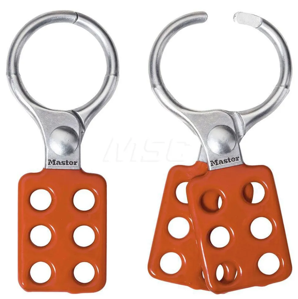Lockout Hasp: Scissor-Action Hasp, Single Jaw, 6 Padlocks