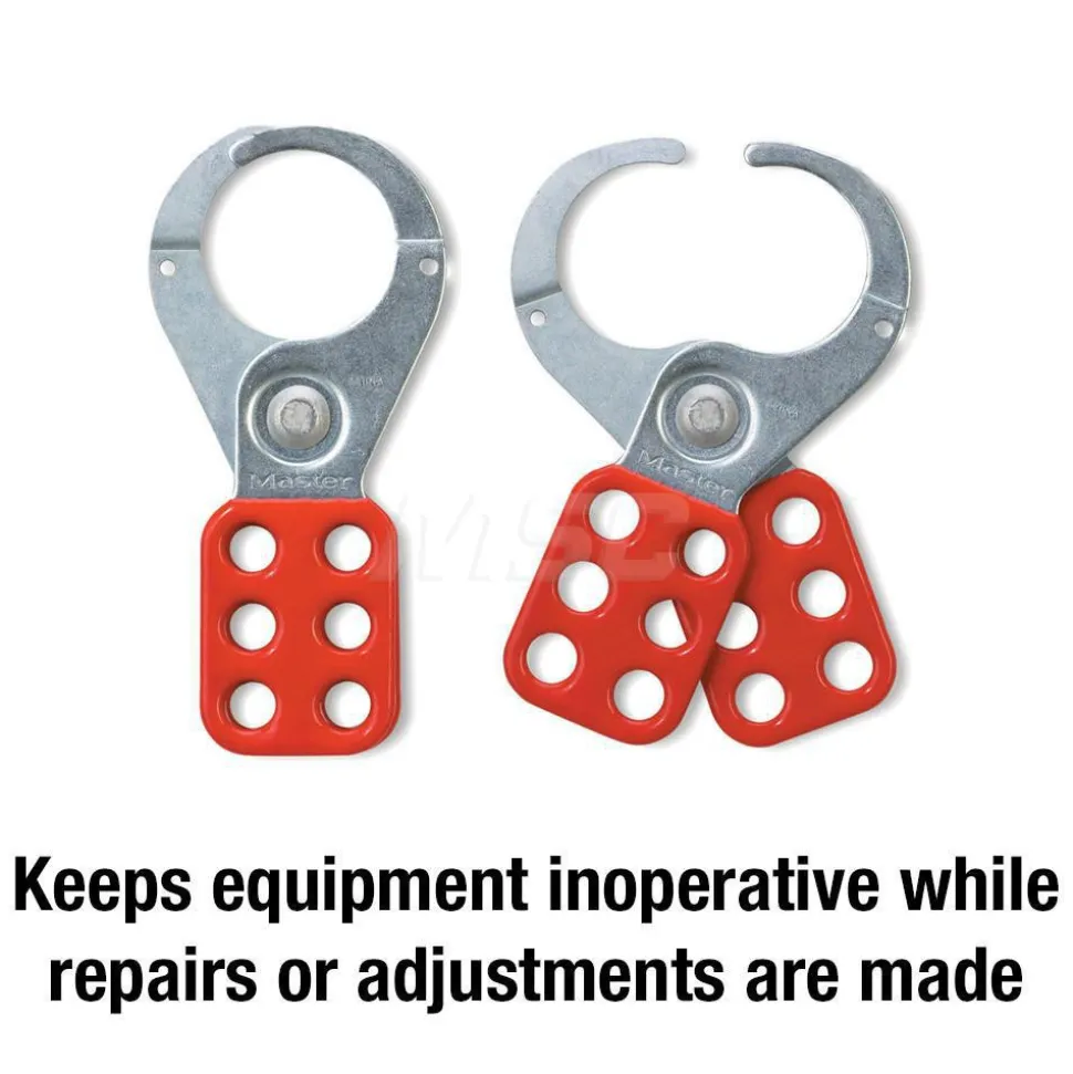 Lockout Hasp: Scissor-Action Hasp, Single Jaw, 6 Padlocks