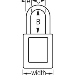 Lockout Padlock: Keyed Different, Thermoplastic, Steel Shackle, Yellow