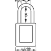 Lockout Padlock: Keyed Different, Thermoplastic, Steel Shackle, Blue