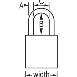 Lockout Padlock: Keyed Different, Aluminum, 3.0000” High, Steel Shackle, Red