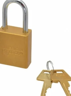 Lockout Padlock: Keyed Different, Aluminum, Steel Shackle, Yellow