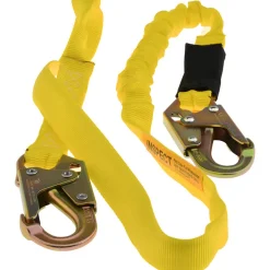 6' Long, 350 Lb Capacity, 1 Leg Locking Snap Hook Harness Shock Absorbing Lanyard