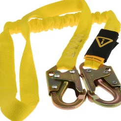 6' Long, 350 Lb Capacity, 1 Leg Locking Snap Hook Harness Shock Absorbing Lanyard